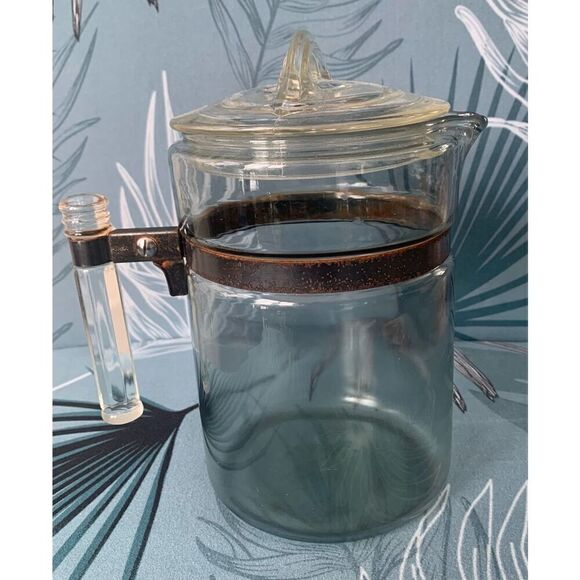 Vintage Pyrex Flameware Glass Coffee Tea Percolator Pot 7826 B Pot & Lid Only - Picture 4 of 10